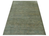 Gray And Beige Traditional Oushak Design 5.8x8.6 Hand Knotted Wool Area Rug