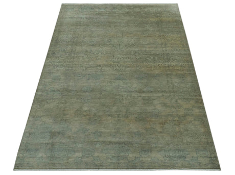 Gray And Beige Traditional Oushak Design 5.8x8.6 Hand Knotted Wool Area Rug