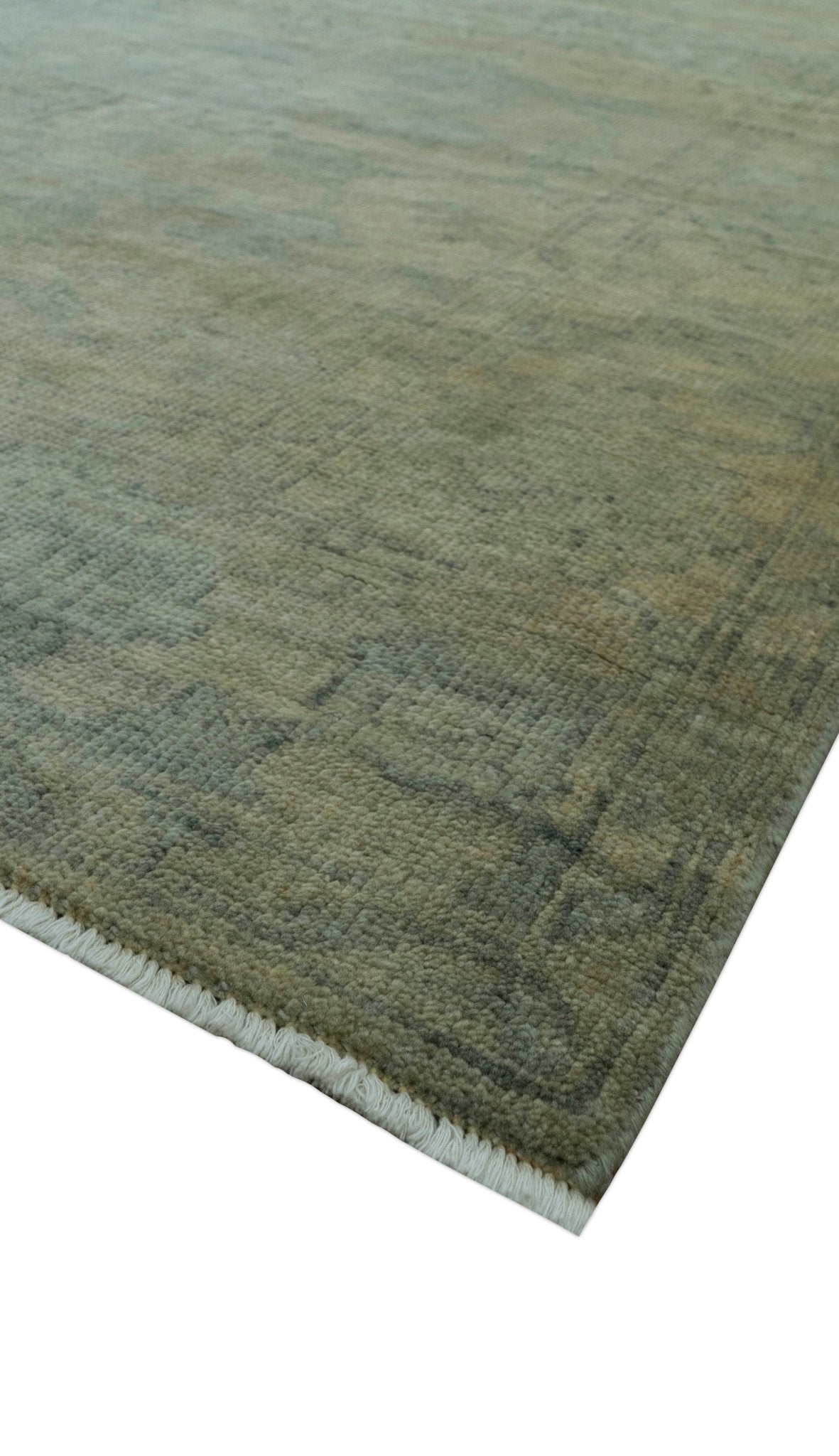 Gray And Beige Traditional Oushak Design 5.8x8.6 Hand Knotted Wool Area Rug