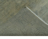 Gray And Beige Traditional Oushak Design 5.8x8.6 Hand Knotted Wool Area Rug
