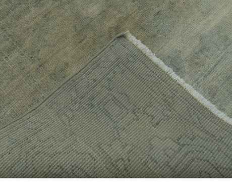 Gray And Beige Traditional Oushak Design 5.8x8.6 Hand Knotted Wool Area Rug