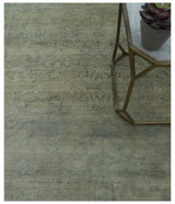 Gray And Beige Traditional Oushak Design 5.8x8.6 Hand Knotted Wool Area Rug