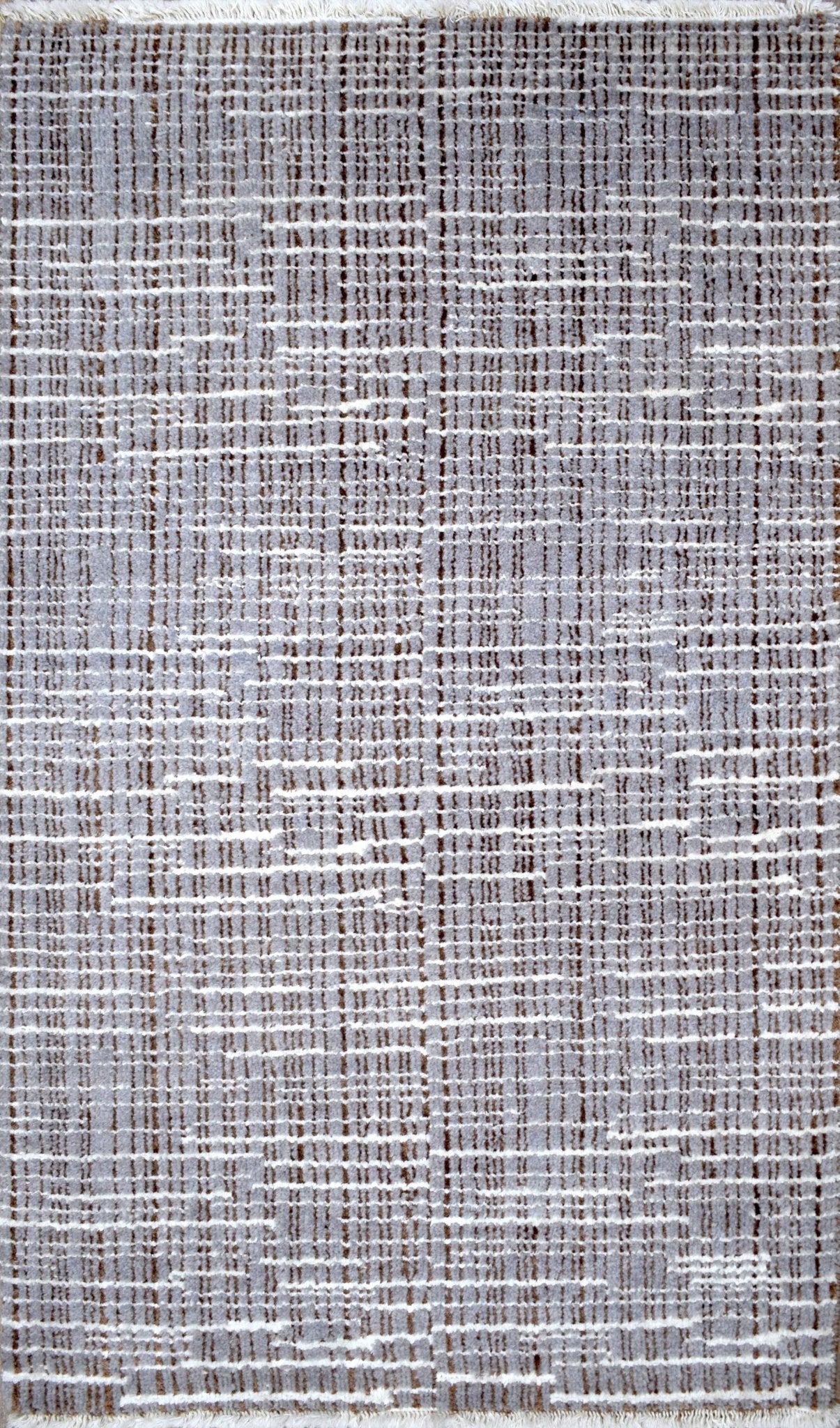 Gray And Brown Modern Style Hand Knotted Wool 2x3 Area Rug