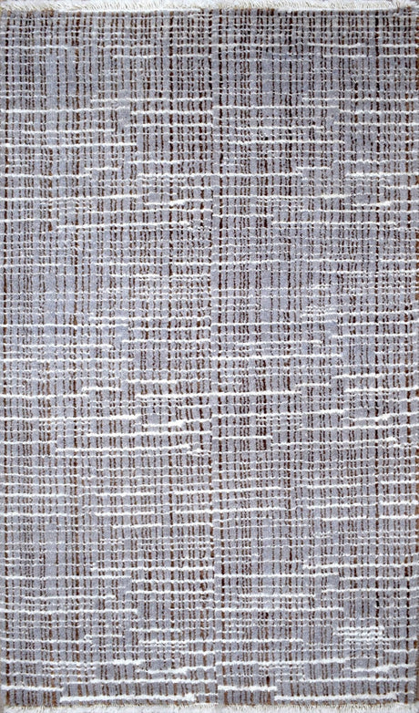Gray And Brown Modern Style Hand Knotted Wool 2x3 Area Rug