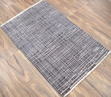 Gray And Brown Modern Style Hand Knotted Wool 2x3 Area Rug
