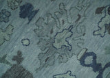 Gray and Charcoal Antique look Hand knotted Traditional Oushak wool Area Rug