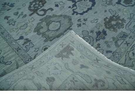 Gray and Charcoal Antique look Hand knotted Traditional Oushak wool Area Rug