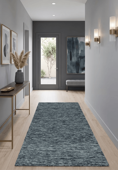 Gray and Charcoal Modern Solid Hand Tufted Natural Wool Area Rug