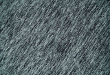 Gray and Charcoal Modern Solid Hand Tufted Natural Wool Area Rug