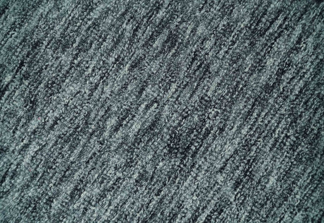 Gray and Charcoal Modern Solid Hand Tufted Natural Wool Area Rug