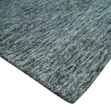 Gray and Charcoal Modern Solid Hand Tufted Natural Wool Area Rug