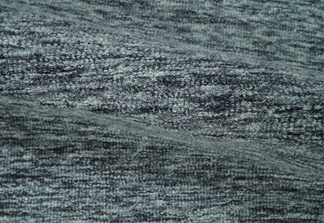 Gray and Charcoal Modern Solid Hand Tufted Natural Wool Area Rug