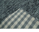 Gray and Charcoal Modern Solid Hand Tufted Natural Wool Area Rug