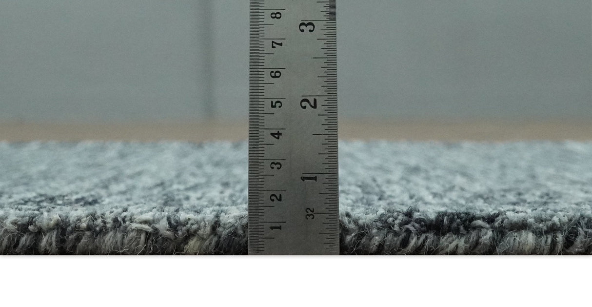 Gray and Charcoal Modern Solid Hand Tufted Natural Wool Area Rug