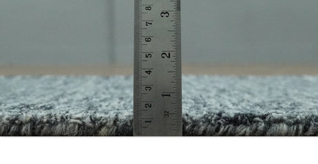 Gray and Charcoal Modern Solid Hand Tufted Natural Wool Area Rug