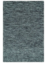Gray and Charcoal Modern Solid Hand Tufted Natural Wool Area Rug