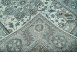 Gray and Ivory Traditional Heriz Hand Knotted 5x8 wool area rug