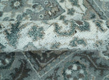Gray and Ivory Traditional Heriz Hand Knotted 5x8 wool area rug
