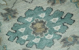 Gray and Ivory Traditional Oriental Oushak Hand Knotted wool Area Rug