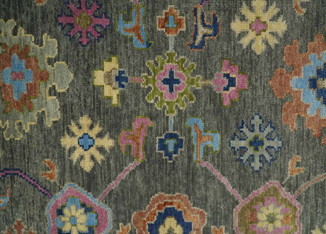 Gray and Pink 5x8, 6x9, 8x10, 9x12, 10x14 and 12x15 Wool Traditional Persian Silver Hand knotted Oushak Area Rug