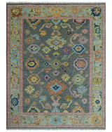 Gray and Pink 5x8, 6x9, 8x10, 9x12, 10x14 and 12x15 Wool Traditional Persian Silver Hand knotted Oushak Area Rug