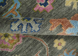Gray and Pink 5x8, 6x9, 8x10, 9x12, 10x14 and 12x15 Wool Traditional Persian Silver Hand knotted Oushak Area Rug