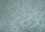 Gray and Silver 5x8 Stripes Design Hand Knotted wool and Art Silk Area Rug