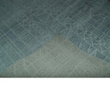Gray and Silver 5x8 Stripes Design Hand Knotted wool and Art Silk Area Rug
