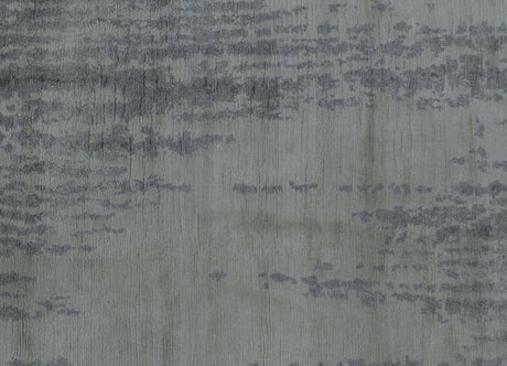 Gray And Silver Modern Abstract Design Hand Knotted Bamboo Silk Area Rug