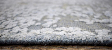 Gray and Silver Modern Abstract Hand Knotted 8x10 Wool Area Rug