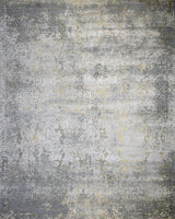 Gray and Silver Modern Abstract Hand Knotted 8x10 Wool Area Rug