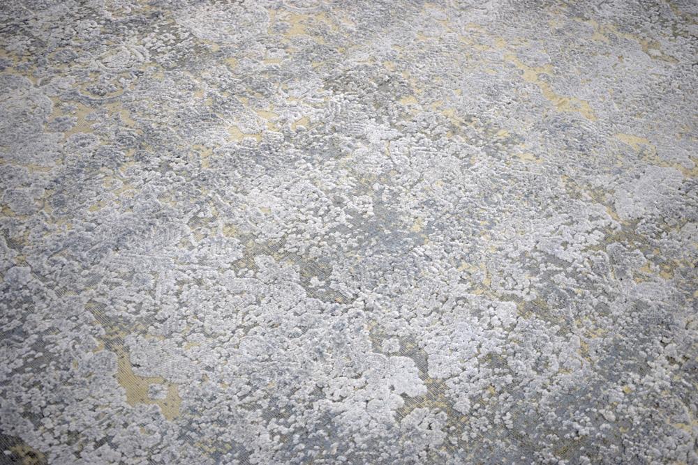 Gray and Silver Modern Abstract Hand Knotted 8x10 Wool Area Rug