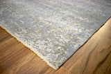 Gray and Silver Modern Abstract Hand Knotted 8x10 Wool Area Rug