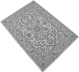 Gray and Silver Traditional Design Hand Tufted 5x8 Wool Area Rug