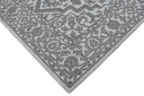 Gray and Silver Traditional Design Hand Tufted 5x8 Wool Area Rug