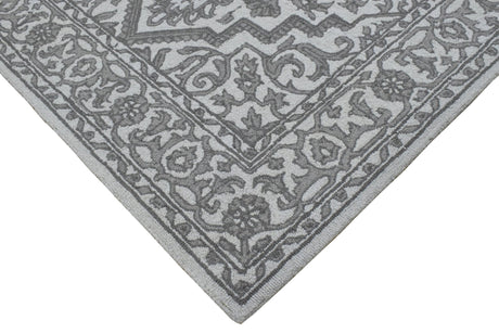 Gray and Silver Traditional Design Hand Tufted 5x8 Wool Area Rug