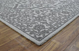 Gray and Silver Traditional Design Hand Tufted 5x8 Wool Area Rug