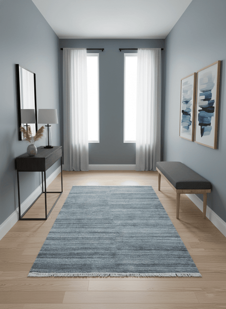 Gray, Charcoal and Silver Modern Abstract Dari 5x8 Pet yarn Area Rug
