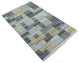 Gray, Charcoal, Ivory and Beige Modern Geometrical 5x8 Pet yarn Area Rug