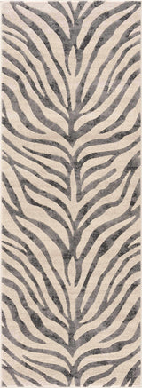Gray Ecorse Zebra Print Area Rug-Rugs-Parc Decor