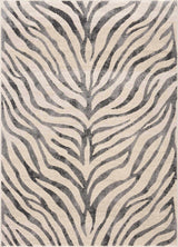 Gray Ecorse Zebra Print Area Rug-Rugs-Parc Decor