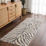 Gray Ecorse Zebra Print Area Rug-Rugs-Parc Decor