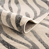 Gray Ecorse Zebra Print Area Rug-Rugs-Parc Decor