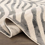 Gray Ecorse Zebra Print Area Rug-Rugs-Parc Decor