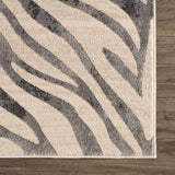 Gray Ecorse Zebra Print Area Rug-Rugs-Parc Decor