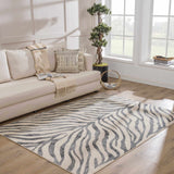 Gray Ecorse Zebra Print Area Rug-Rugs-Parc Decor