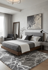 Gray Modern Abstract Design 5x7 Rug