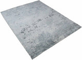 Gray Modern Abstract Design Hand Loom 8x10 Viscose Rug