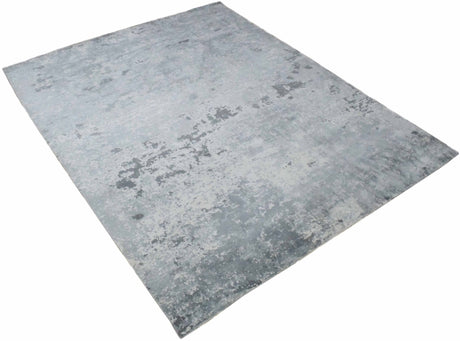 Gray Modern Abstract Design Hand Loom 8x10 Viscose Rug