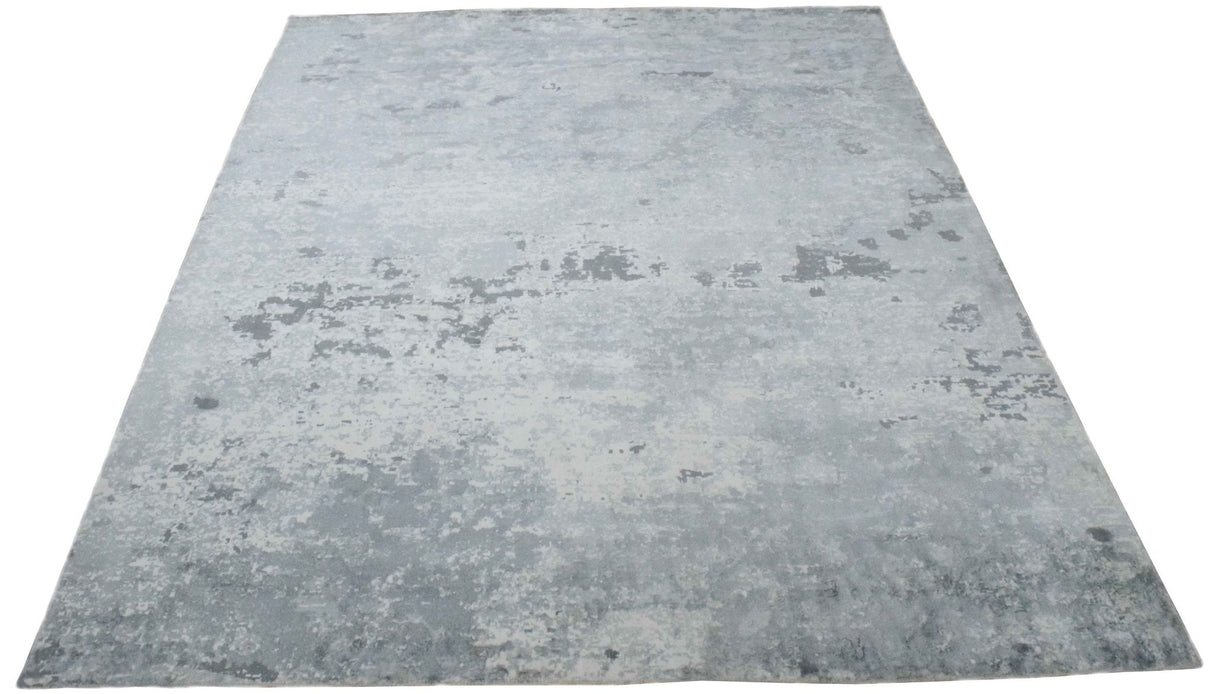 Gray Modern Abstract Design Hand Loom 8x10 Viscose Rug